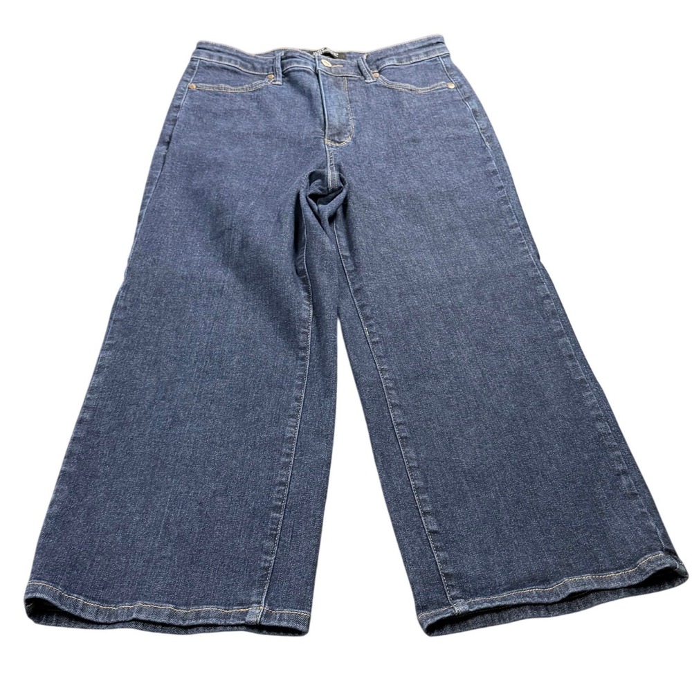Judy Blue Wide Leg Jeans Womens Dark Wash Stretch Denim High Rise Boho 11/30